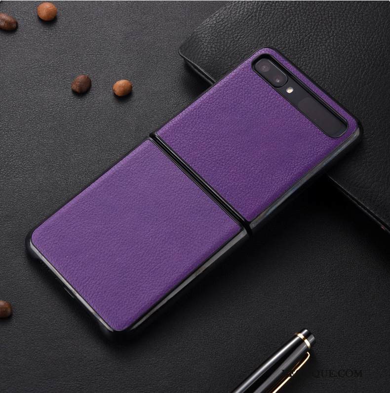 Kuori Samsung Z Flip Nahka Puhelimen Kuoret Murtumaton, Kotelo Samsung Z Flip Suojaus Vihreä