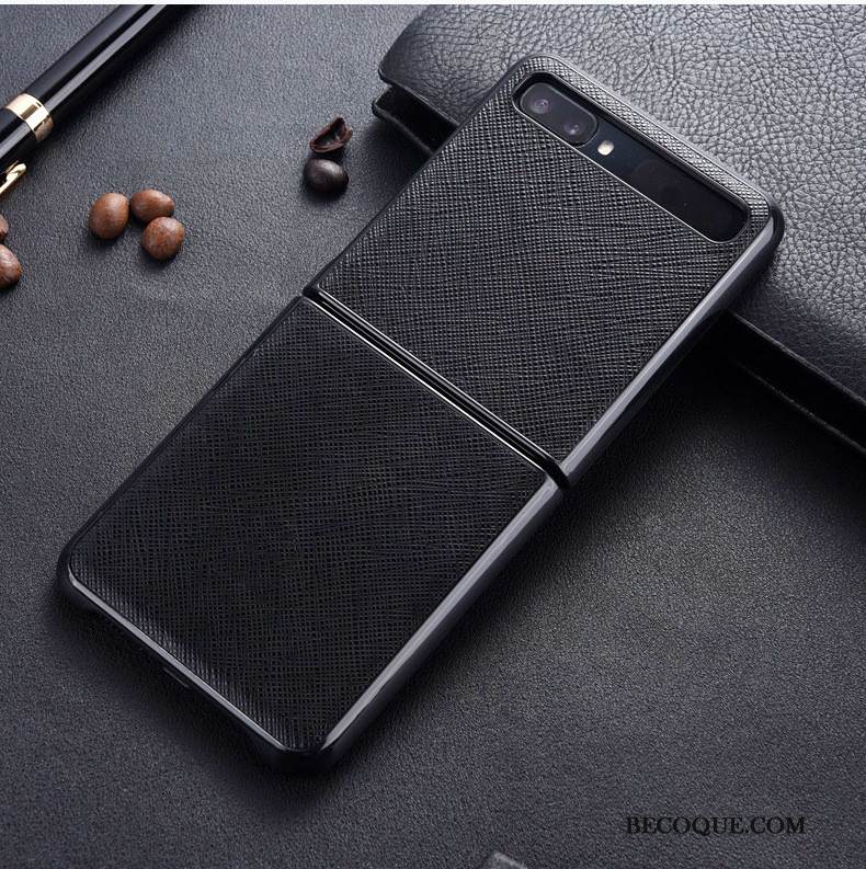 Kuori Samsung Z Flip Nahka Puhelimen Kuoret Murtumaton, Kotelo Samsung Z Flip Suojaus Vihreä