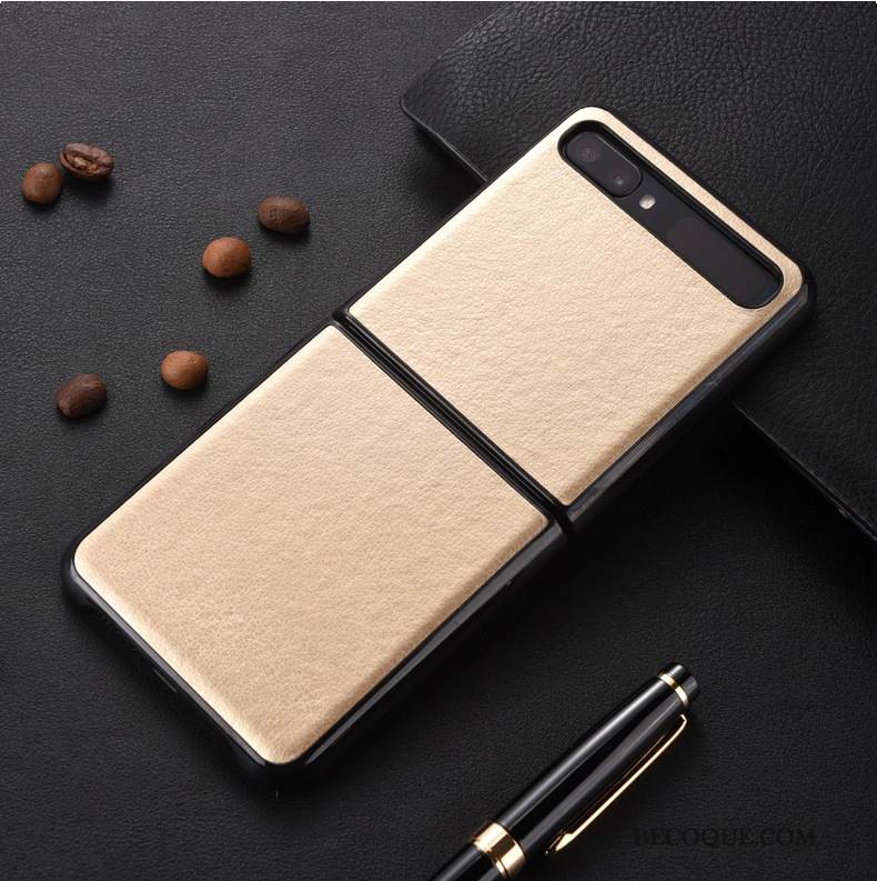 Kuori Samsung Z Flip Nahka Puhelimen Kuoret Murtumaton, Kotelo Samsung Z Flip Suojaus Vihreä