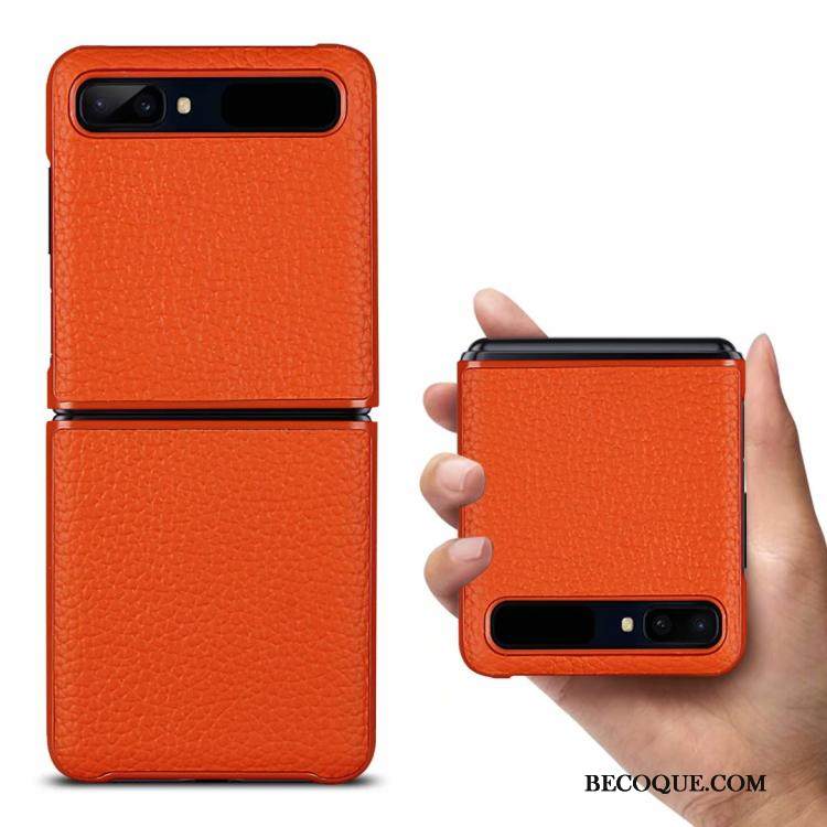 Kuori Samsung Z Flip Nahka Puhelimen Kuoret Murtumaton, Kotelo Samsung Z Flip Suojaus 说