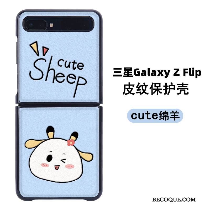 Kuori Samsung Z Flip Nahka Puhelimen Kuoret Sininen, Kotelo Samsung Z Flip Suojaus Kukkakuvio Ihana