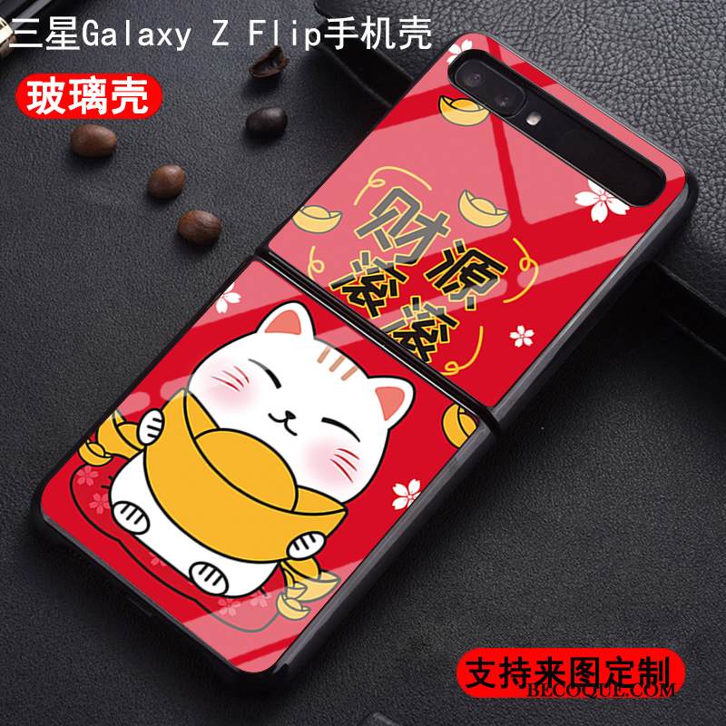 Kuori Samsung Z Flip Pehmeä Neste Murtumaton Muokata, Kotelo Samsung Z Flip Laukut Kissa Rikkaus