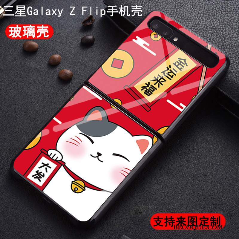Kuori Samsung Z Flip Pehmeä Neste Murtumaton Muokata, Kotelo Samsung Z Flip Laukut Kissa Rikkaus