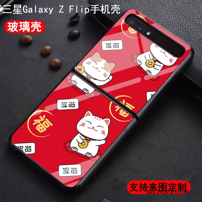 Kuori Samsung Z Flip Pehmeä Neste Murtumaton Muokata, Kotelo Samsung Z Flip Laukut Kissa Rikkaus