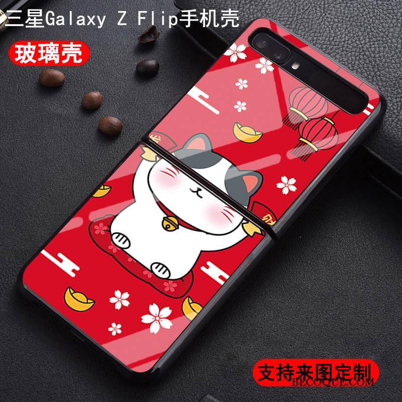 Kuori Samsung Z Flip Pehmeä Neste Murtumaton Muokata, Kotelo Samsung Z Flip Laukut Kissa Rikkaus