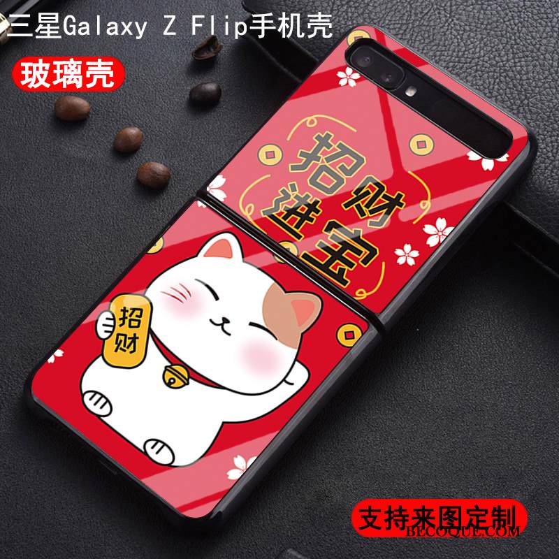 Kuori Samsung Z Flip Pehmeä Neste Murtumaton Muokata, Kotelo Samsung Z Flip Laukut Kissa Rikkaus