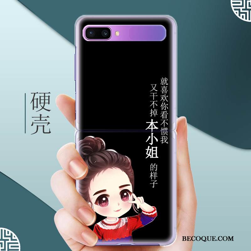 Kuori Samsung Z Flip Sarjakuva Persoonallisuus Sininen, Kotelo Samsung Z Flip Suojaus Kova Murtumaton