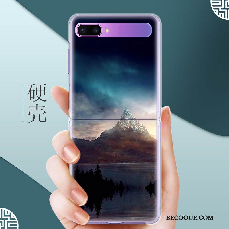 Kuori Samsung Z Flip Sarjakuva Persoonallisuus Sininen, Kotelo Samsung Z Flip Suojaus Kova Murtumaton