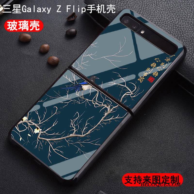 Kuori Samsung Z Flip Tila Murtumaton Valkoinen, Kotelo Samsung Z Flip Suojaus Kova Lasi