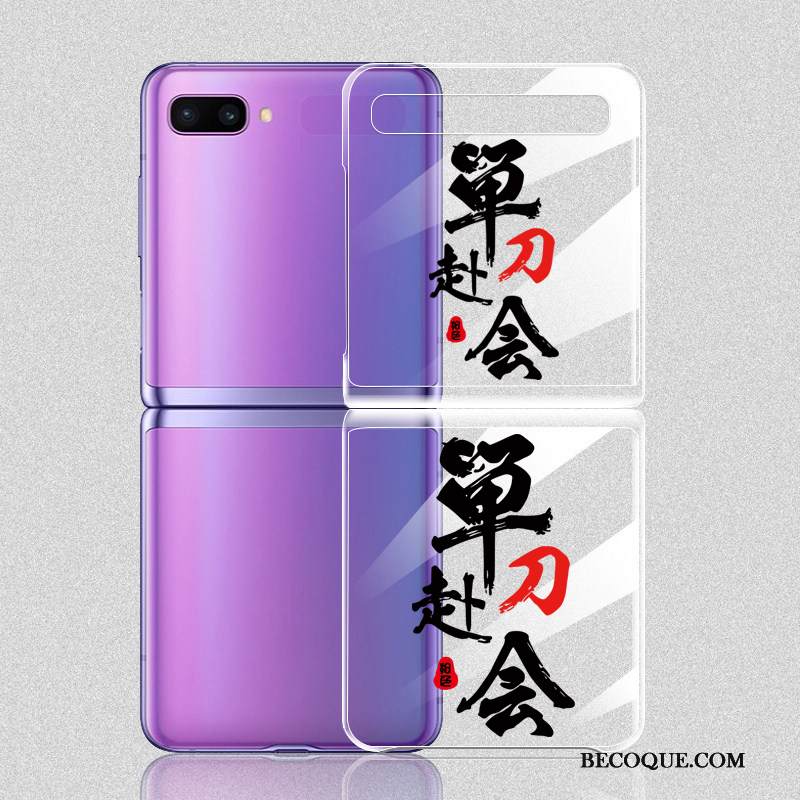 Kuori Samsung Z Flip Tila Valkoinen Murtumaton, Kotelo Samsung Z Flip Suojaus Kova Läpinäkyvä