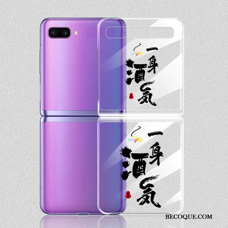 Kuori Samsung Z Flip Tila Valkoinen Murtumaton, Kotelo Samsung Z Flip Suojaus Kova Läpinäkyvä