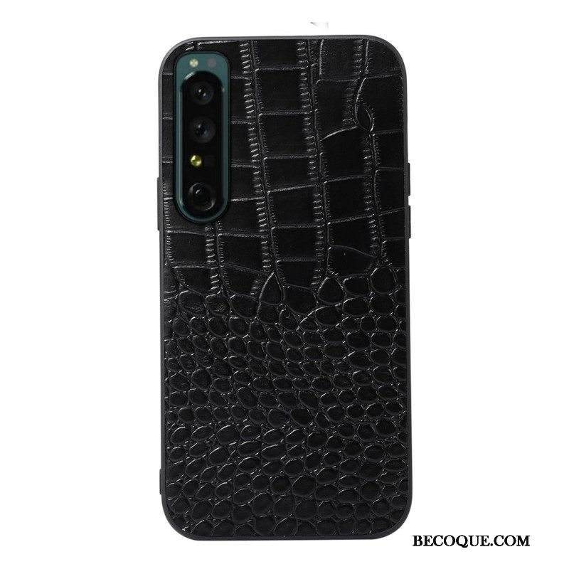 Kuori Sony Xperia 1 IV Aito Crocodile Texture -nahka