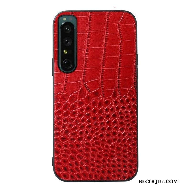 Kuori Sony Xperia 1 IV Aito Crocodile Texture -nahka