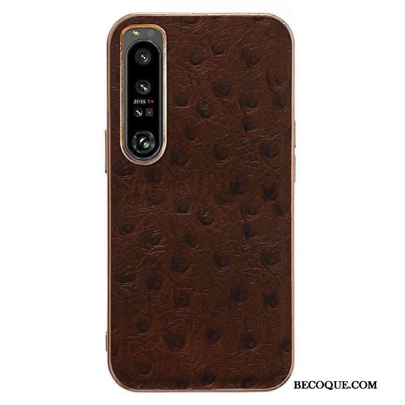 Kuori Sony Xperia 1 IV Aitoa Strutsityylistä Nahkaa