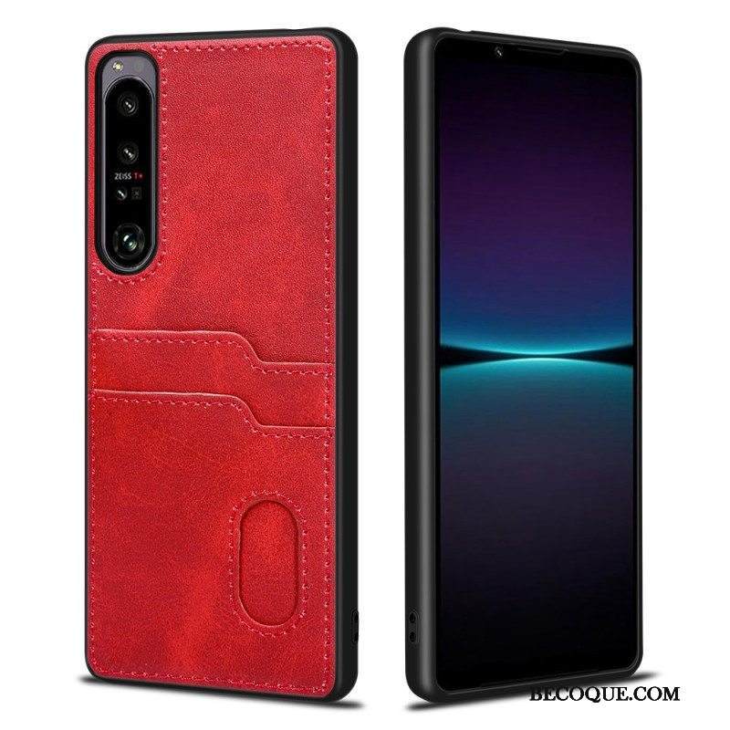 Kuori Sony Xperia 1 IV Kaksinkertainen Korttikotelo