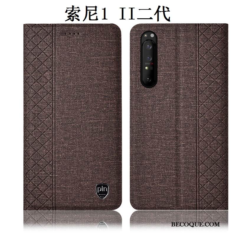 Kuori Sony Xperia 1 Ii Laukut Puhelimen Kuoret Murtumaton, Kotelo Sony Xperia 1 Ii Kuoret Pellava Tummansininen
