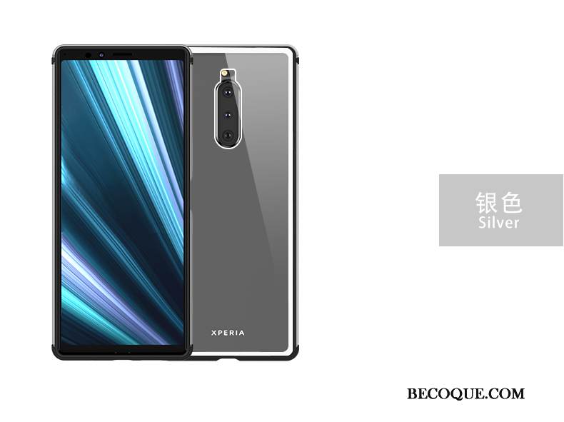 Kuori Sony Xperia 1 Laukut Läpinäkyvä Takakansi, Kotelo Sony Xperia 1 Suojaus Trendi Hopea