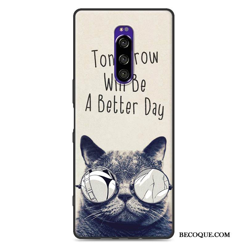 Kuori Sony Xperia 1 Luova Uusi Murtumaton, Kotelo Sony Xperia 1 Silikoni Sininen Trendi