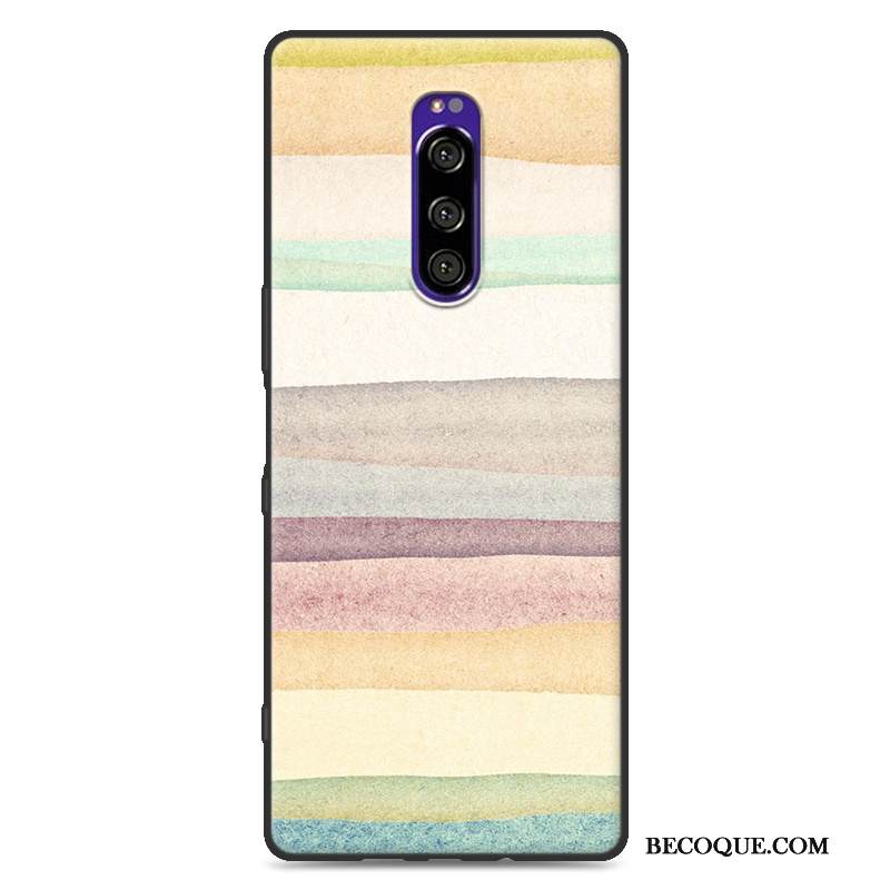 Kuori Sony Xperia 1 Luova Uusi Murtumaton, Kotelo Sony Xperia 1 Silikoni Sininen Trendi