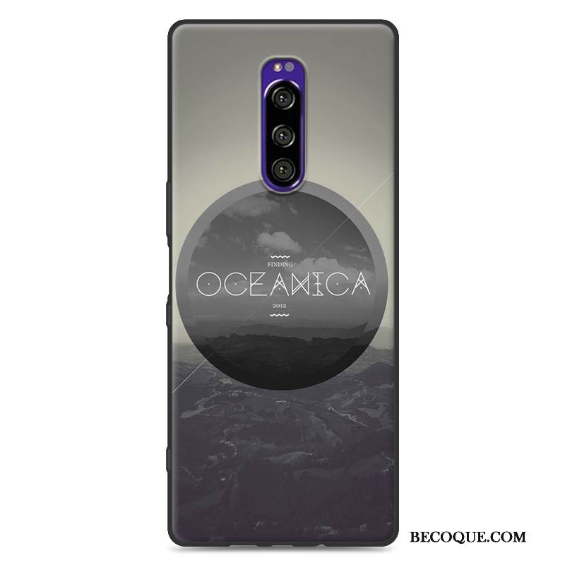 Kuori Sony Xperia 1 Luova Uusi Murtumaton, Kotelo Sony Xperia 1 Silikoni Sininen Trendi