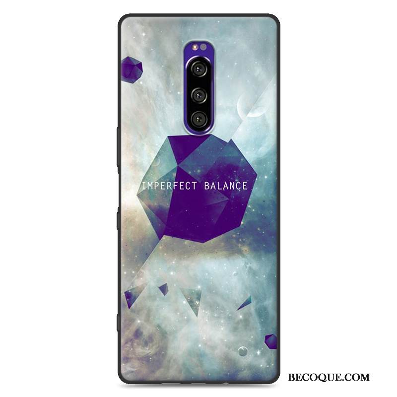 Kuori Sony Xperia 1 Luova Uusi Murtumaton, Kotelo Sony Xperia 1 Silikoni Sininen Trendi