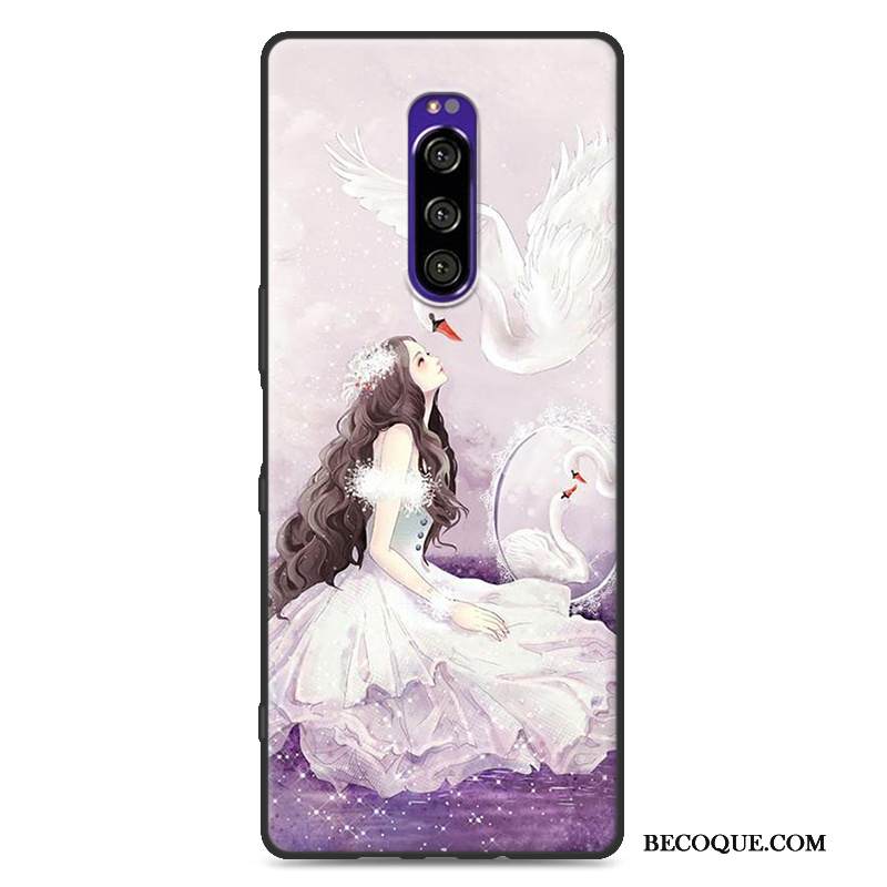Kuori Sony Xperia 1 Sarjakuva Pesty Suede Murtumaton, Kotelo Sony Xperia 1 Laukut Harmaa Tide-brändi