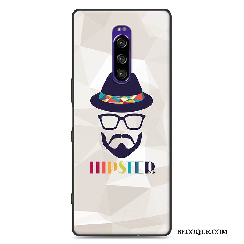 Kuori Sony Xperia 1 Sarjakuva Pesty Suede Murtumaton, Kotelo Sony Xperia 1 Laukut Harmaa Tide-brändi