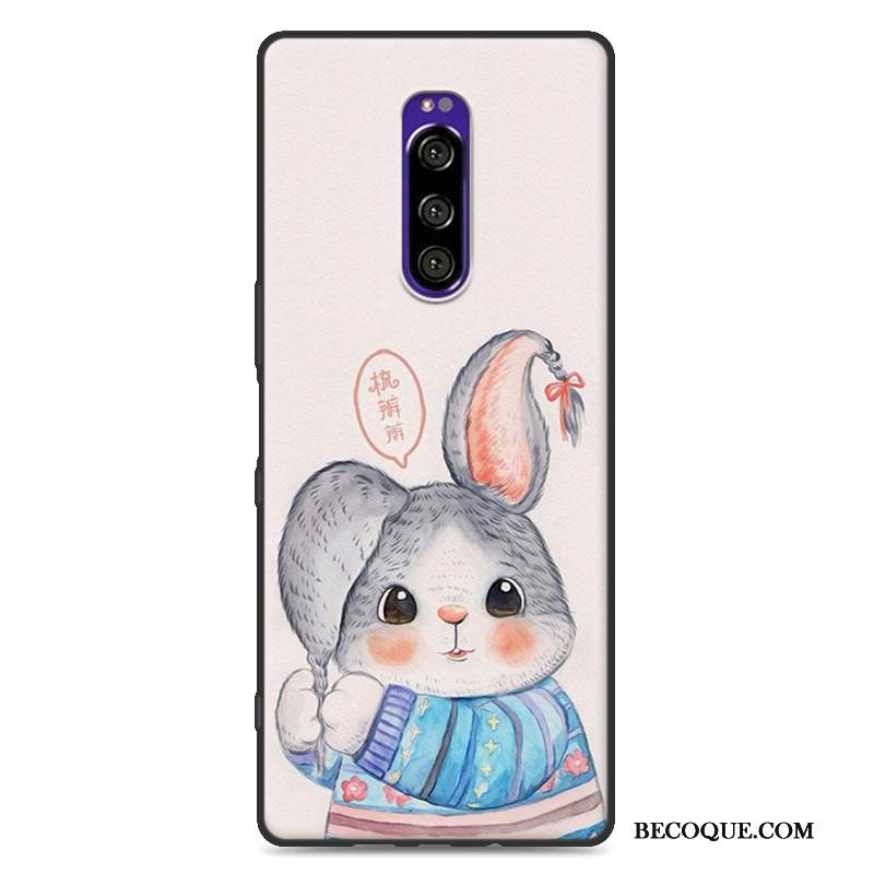 Kuori Sony Xperia 1 Sarjakuva Pesty Suede Murtumaton, Kotelo Sony Xperia 1 Laukut Harmaa Tide-brändi