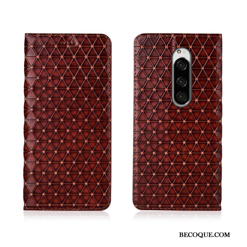 Kuori Sony Xperia 1 Suojaus Viini Punainen Murtumaton, Kotelo Sony Xperia 1 Nahka Pleedi Pesty Suede