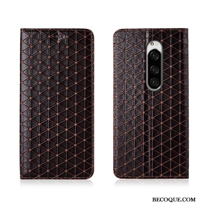 Kuori Sony Xperia 1 Suojaus Viini Punainen Murtumaton, Kotelo Sony Xperia 1 Nahka Pleedi Pesty Suede