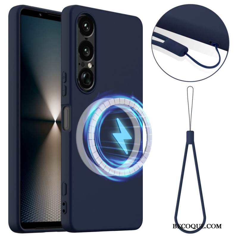 Kuori Sony Xperia 1 Vii Magsafe-yhteensopiva Silikoni Ja Nauha