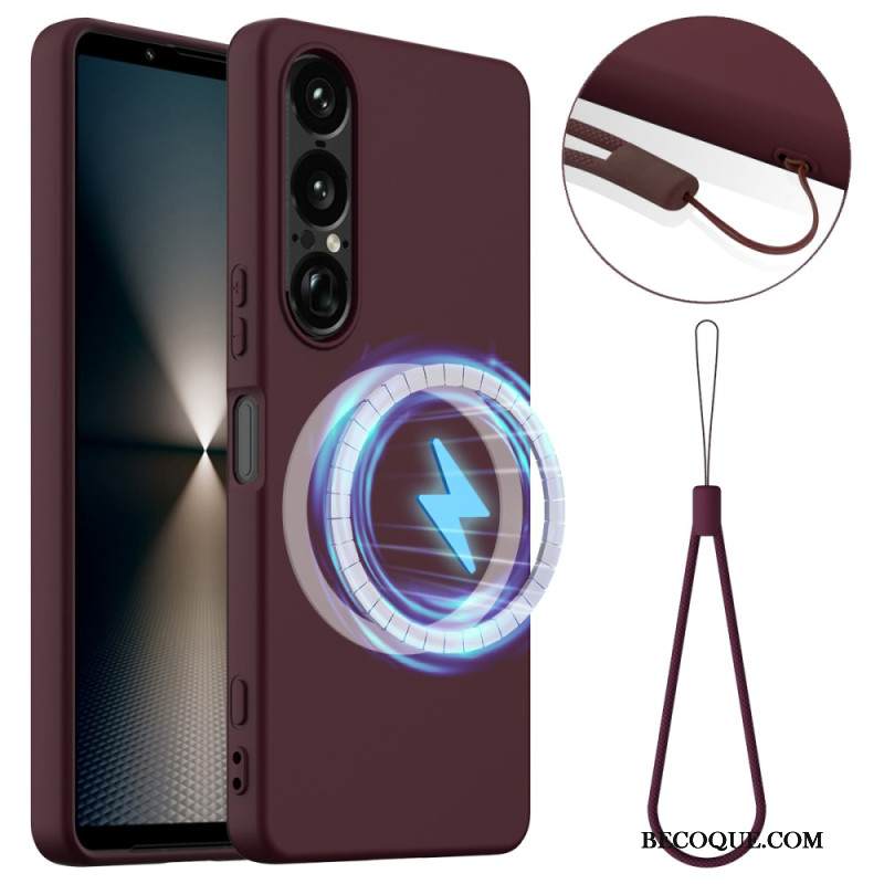 Kuori Sony Xperia 1 Vii Magsafe-yhteensopiva Silikoni Ja Nauha