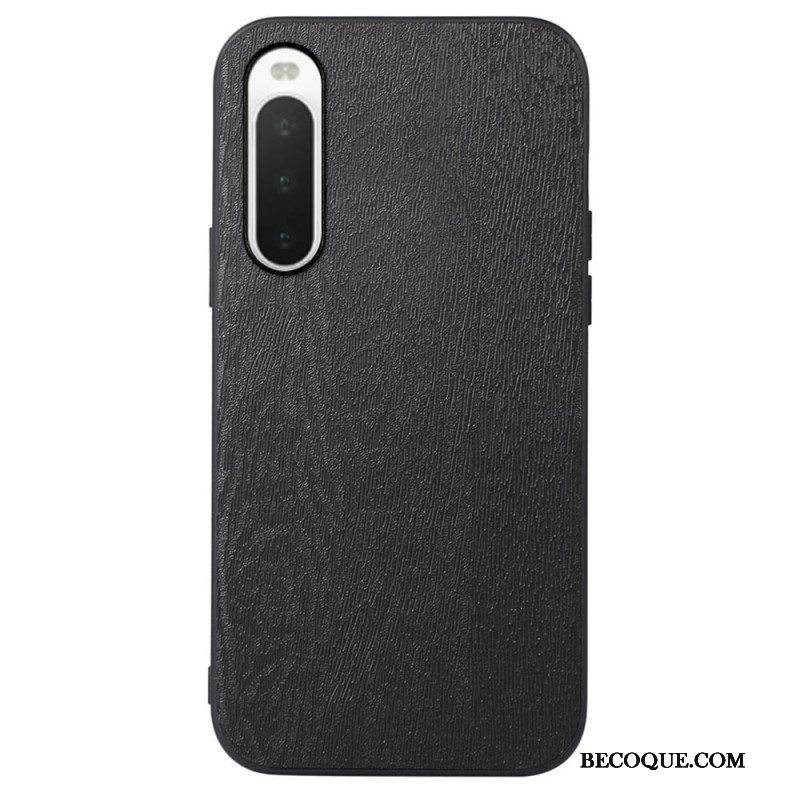 Kuori Sony Xperia 10 IV Faux Leather Puun Rakenne