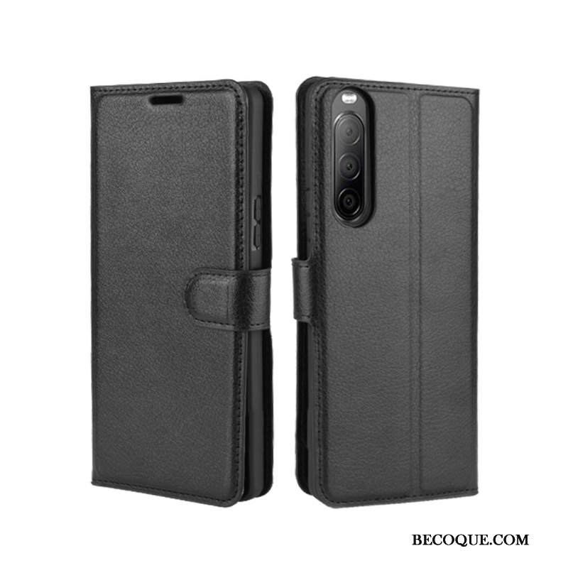 Kuori Sony Xperia 10 Ii Nahka Murtumaton Punainen, Kotelo Sony Xperia 10 Ii Suojaus Puhelimen Kuoret Kortti