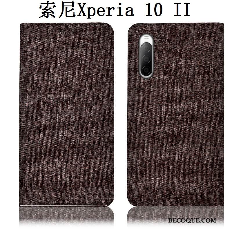 Kuori Sony Xperia 10 Ii Suojaus Jauhe Pellava, Kotelo Sony Xperia 10 Ii Laukut Murtumaton Puhelimen Kuoret