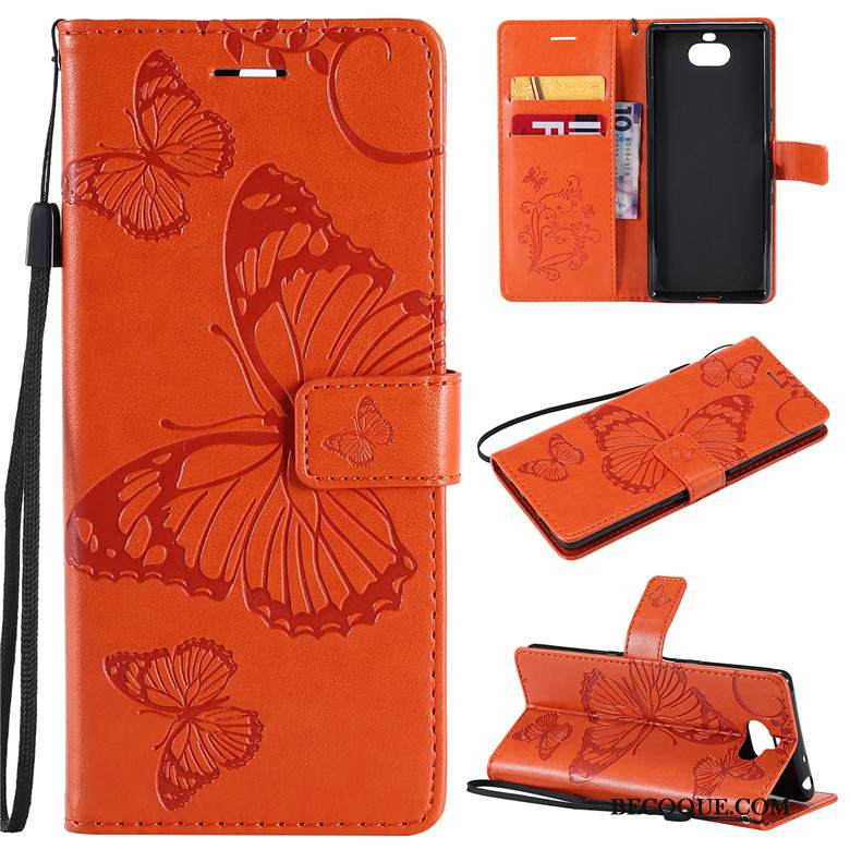 Kuori Sony Xperia 10 Laukut Pinkki Kulta, Kotelo Sony Xperia 10 Nahka