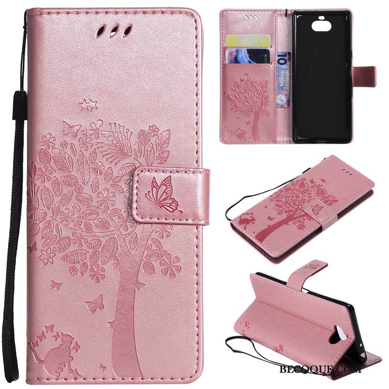 Kuori Sony Xperia 10 Laukut Puhelimen Kuoret Pinkki, Kotelo Sony Xperia 10 Kuoret Kulta