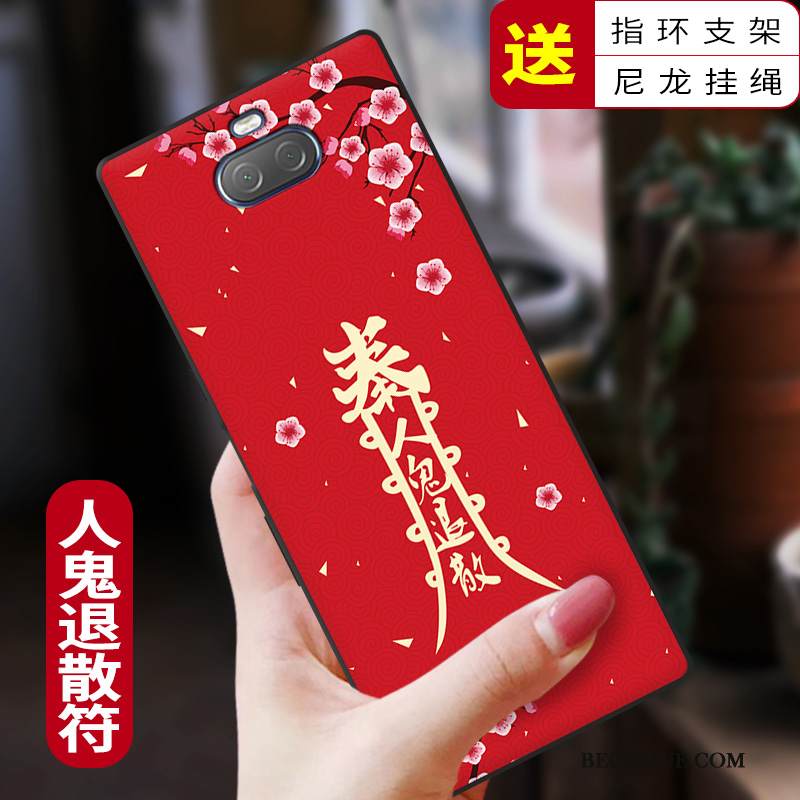 Kuori Sony Xperia 10 Laukut Yksinkertainen Punainen, Kotelo Sony Xperia 10 Luova Puhelimen Kuoret Persoonallisuus