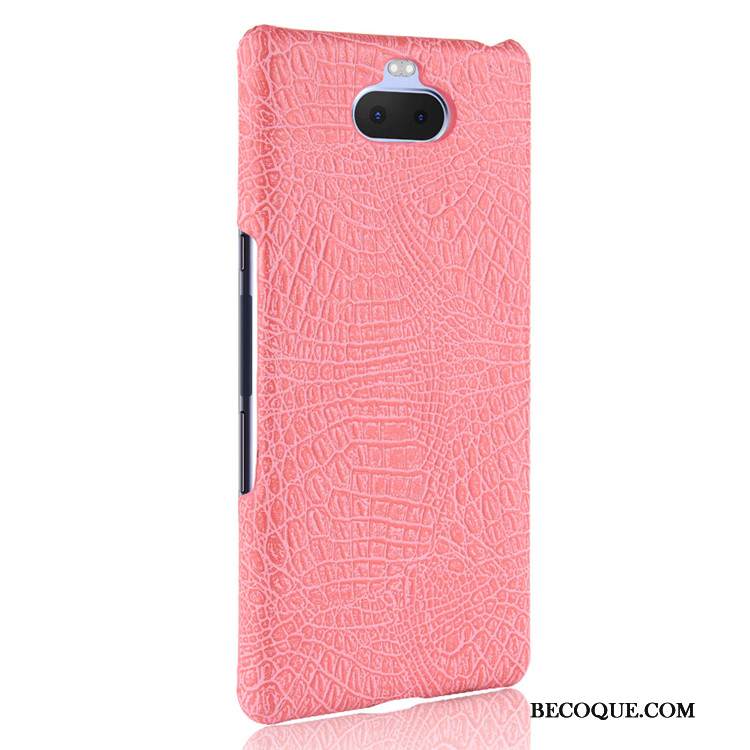 Kuori Sony Xperia 10 Nahka Kukkakuvio Puhelimen Kuoret, Kotelo Sony Xperia 10 Suojaus Kova Krokotiili