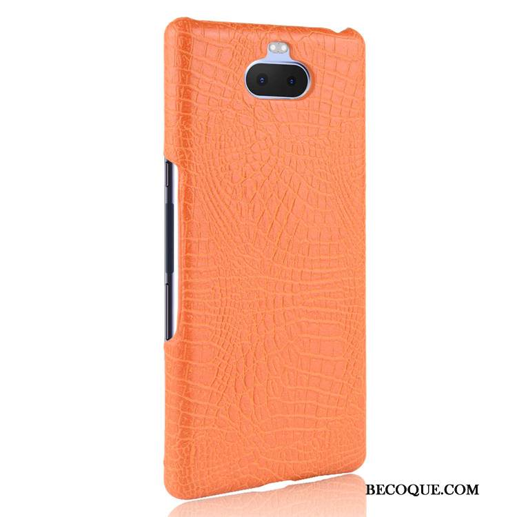 Kuori Sony Xperia 10 Nahka Kukkakuvio Puhelimen Kuoret, Kotelo Sony Xperia 10 Suojaus Kova Krokotiili