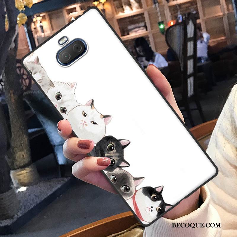 Kuori Sony Xperia 10 Pehmeä Neste Ihana Puhelimen Kuoret, Kotelo Sony Xperia 10 Sarjakuva Valkoinen