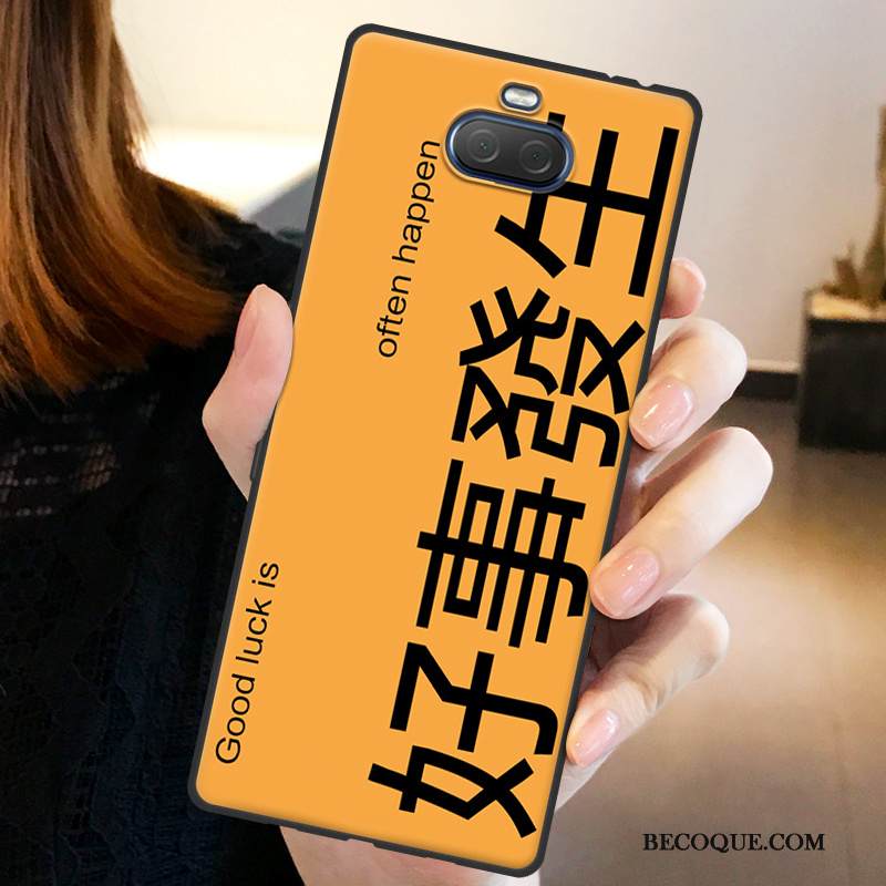 Kuori Sony Xperia 10 Pehmeä Neste Puhelimen Kuoret Persoonallisuus, Kotelo Sony Xperia 10 Suojaus Keltainen