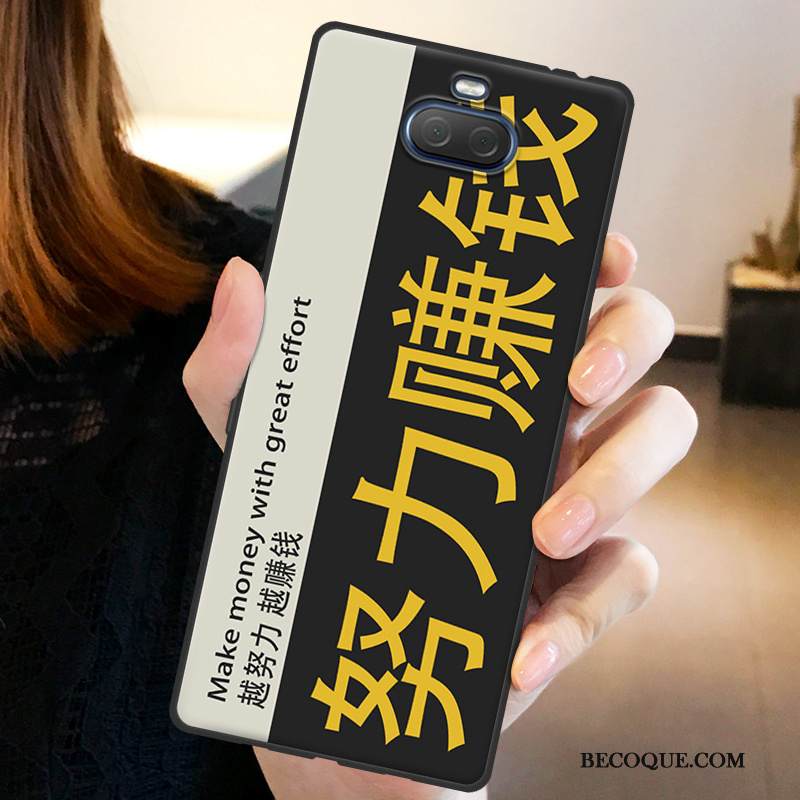 Kuori Sony Xperia 10 Pehmeä Neste Puhelimen Kuoret Persoonallisuus, Kotelo Sony Xperia 10 Suojaus Keltainen