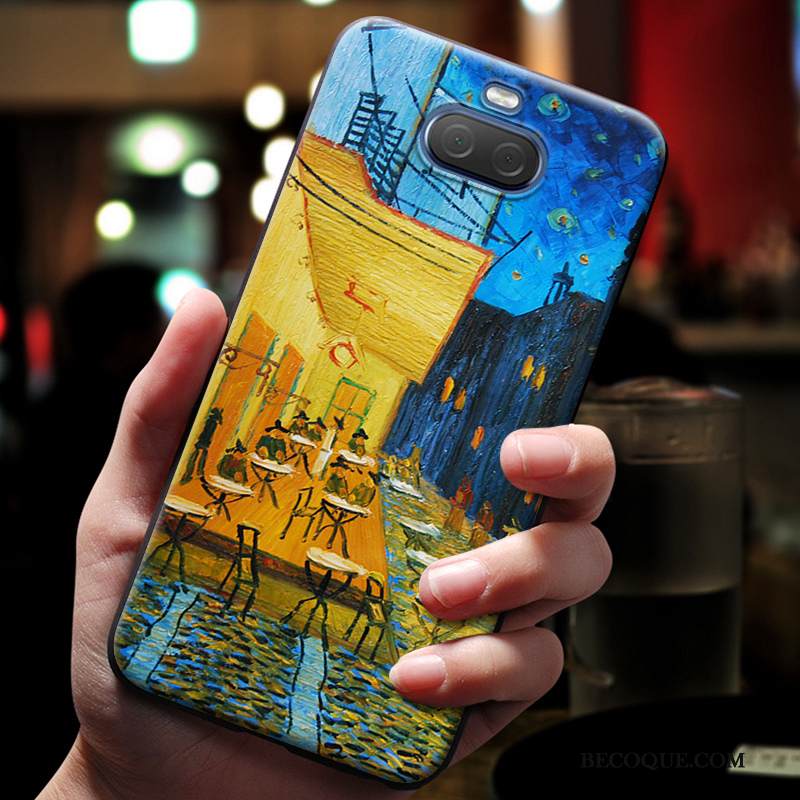 Kuori Sony Xperia 10 Pehmeä Neste Sininen Ihana, Kotelo Sony Xperia 10 Kohokuviointi Puhelimen Kuoret