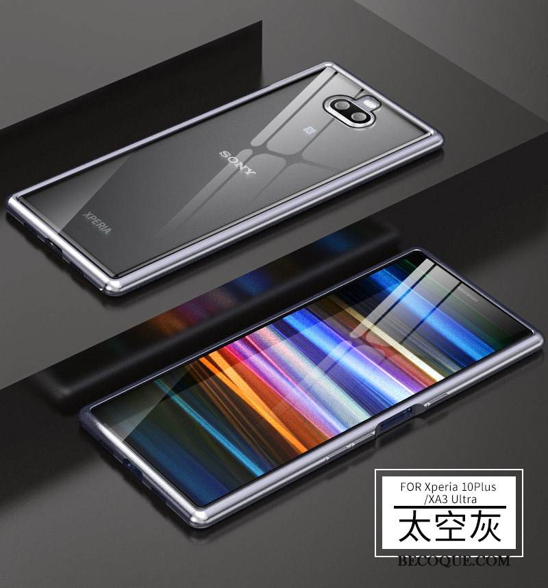 Kuori Sony Xperia 10 Plus Metalli Murtumaton Kehys, Kotelo Sony Xperia 10 Plus Suojaus Puhelimen Kuoret Violetti