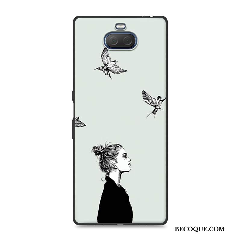 Kuori Sony Xperia 10 Plus Pehmeä Neste Persoonallisuus Puhelimen Kuoret, Kotelo Sony Xperia 10 Plus Suojaus Rakastunut Vihreä