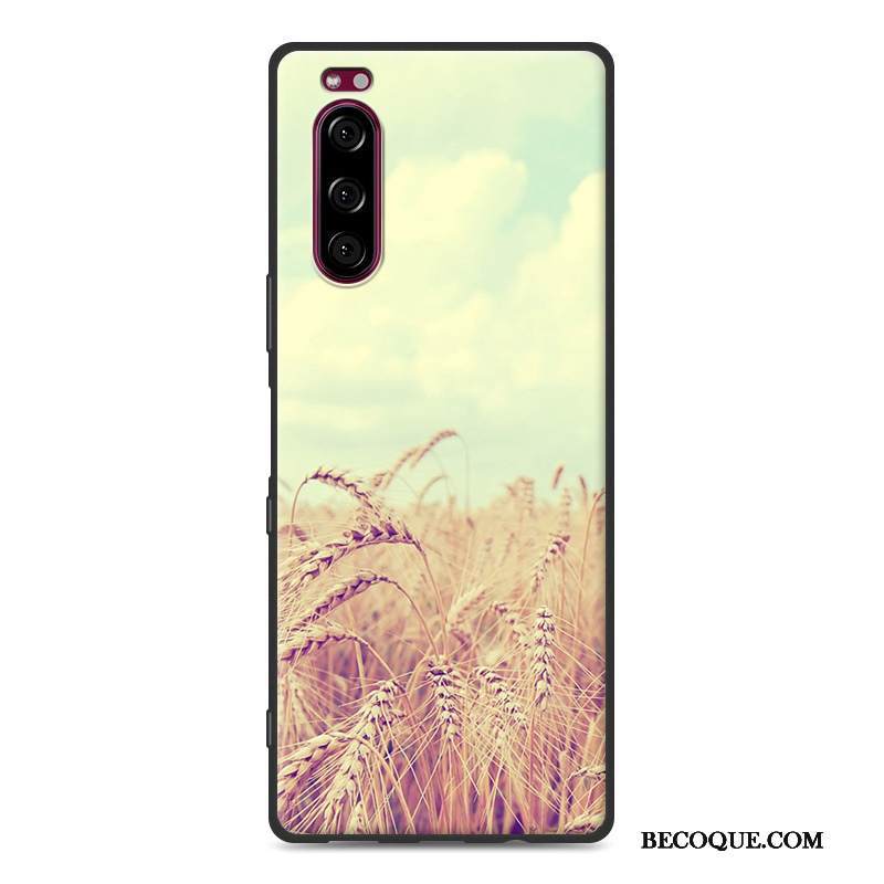 Kuori Sony Xperia 5 Laukut Musta Puhelimen Kuoret, Kotelo Sony Xperia 5 Suojaus Pesty Suede Jauhe