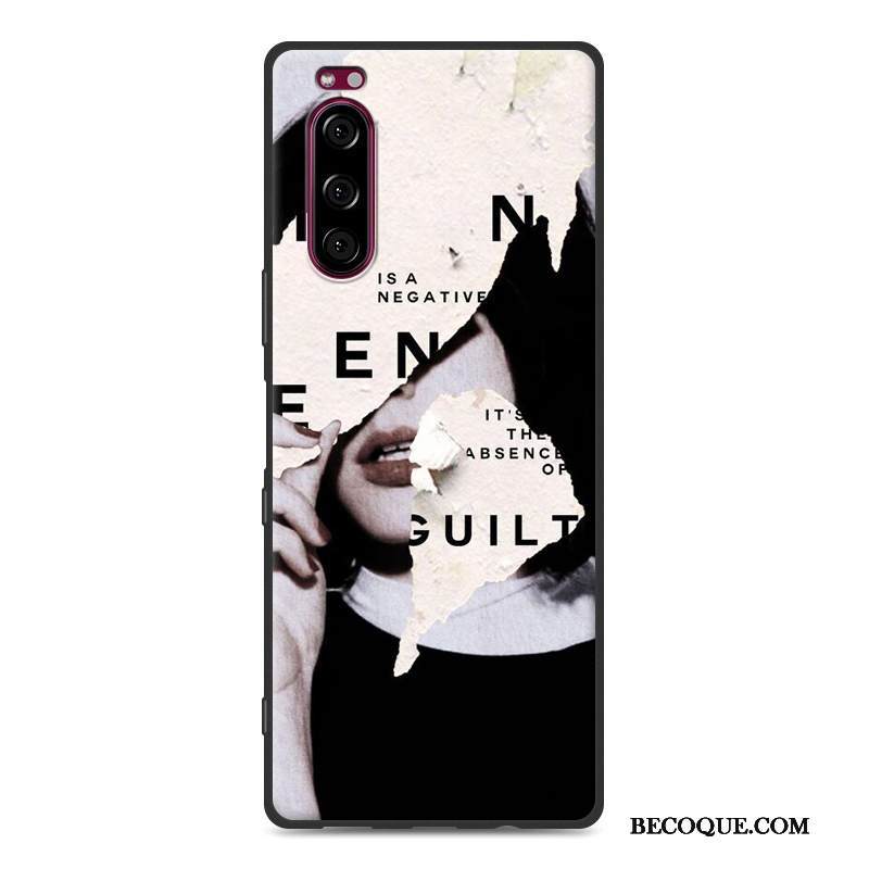 Kuori Sony Xperia 5 Laukut Musta Puhelimen Kuoret, Kotelo Sony Xperia 5 Suojaus Pesty Suede Jauhe