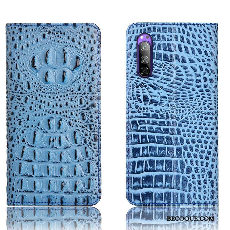 Kuori Sony Xperia 5 Laukut Sininen Puhelimen Kuoret, Kotelo Sony Xperia 5 Nahka Murtumaton