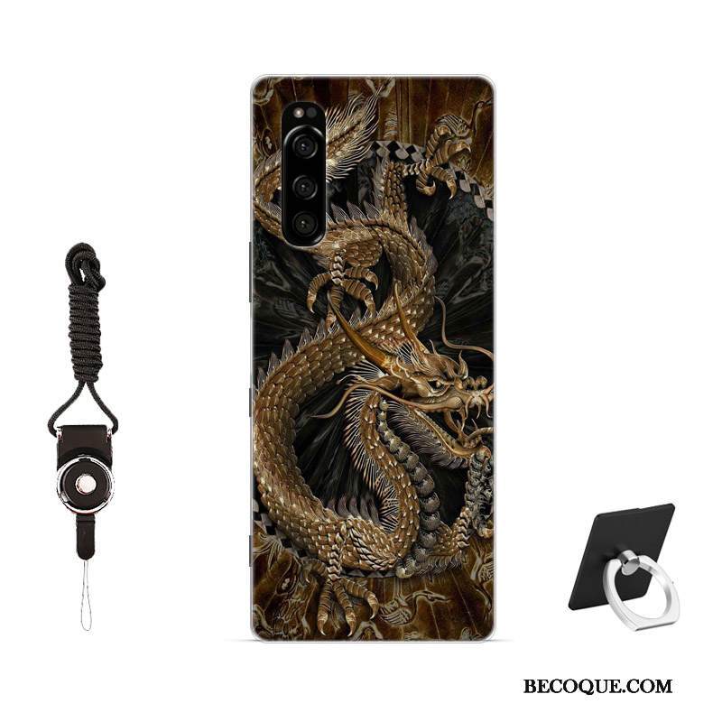 Kuori Sony Xperia 5 Maalaus Jauhe Rakastunut, Kotelo Sony Xperia 5 Pehmeä Neste Malli Liukumaton